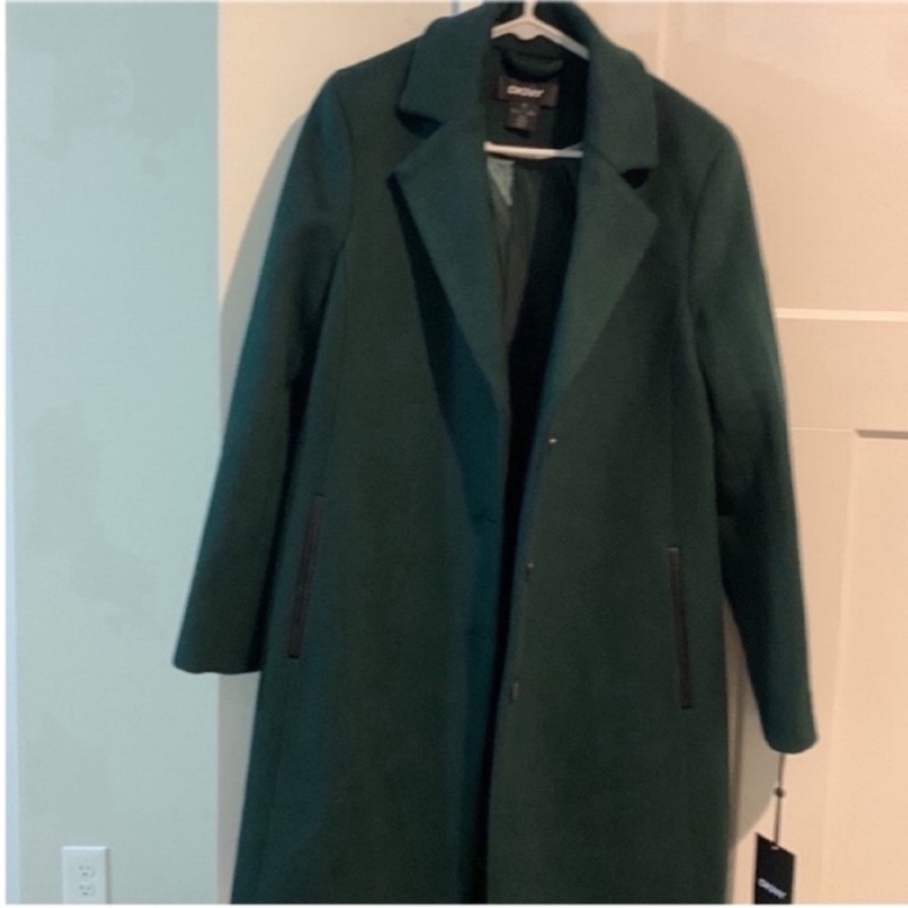 Dkny emerald green coat